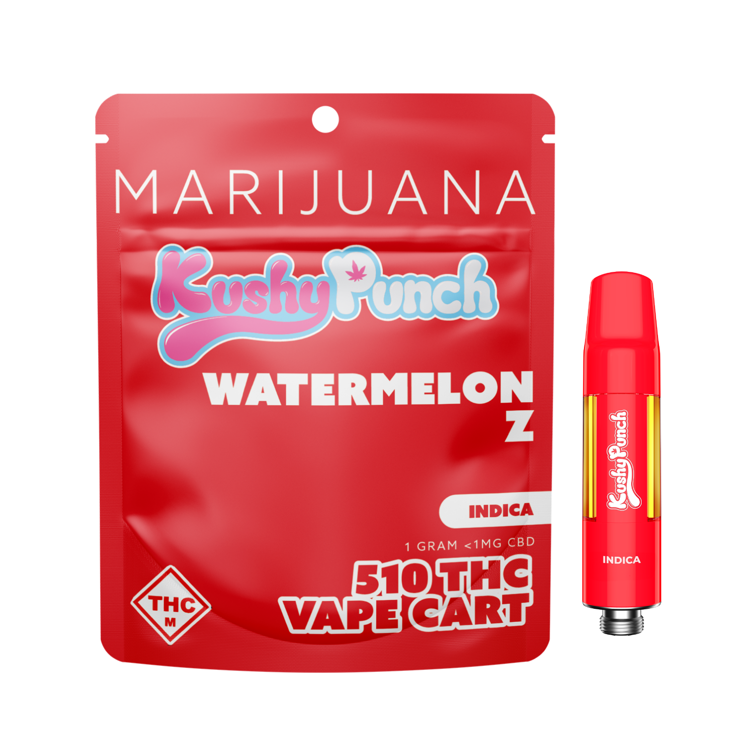 Photograph of product: KUSHY PUNCH - CART DISTILLATE - 1G - WATERMELON Z - Oui'd