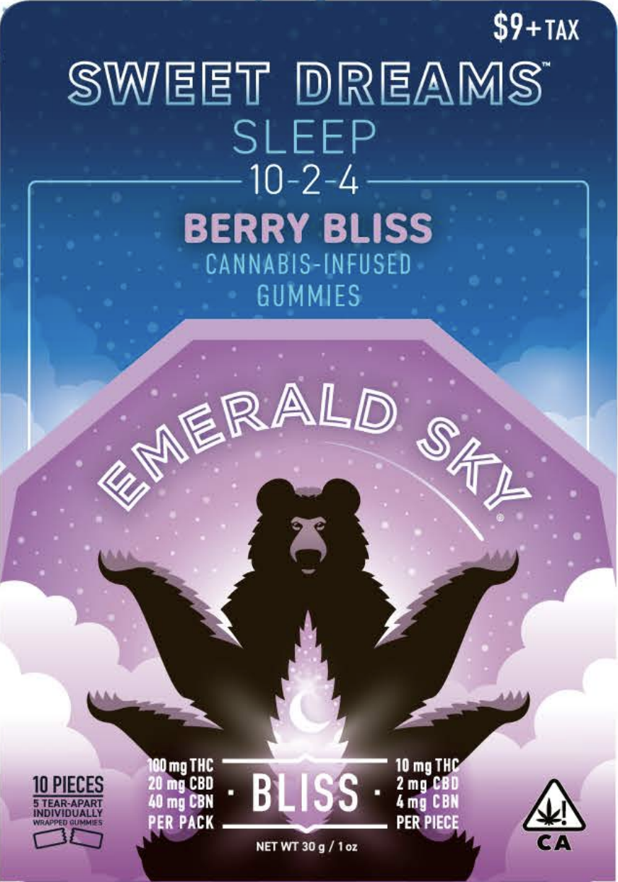 Photograph of product: Berry Bliss Oui'd Sweet Dreams - 100mgTH-oui:20mgCBD:40mgCBN 5pk | Emerald Sky