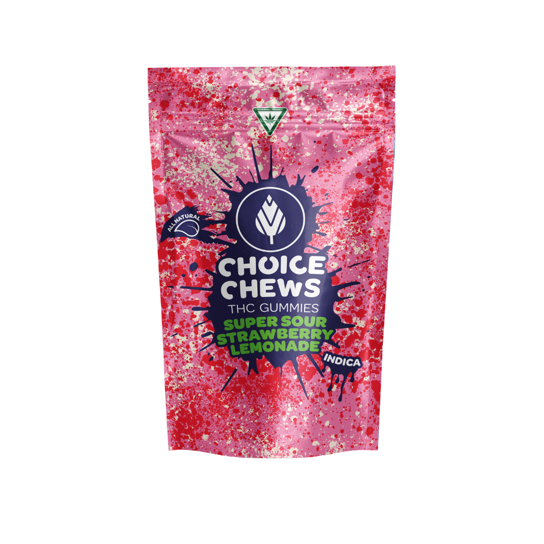 Photograph of product: Choice | Super Sour Strawberry Lemonade Gummies | 10x10mg | 100mg