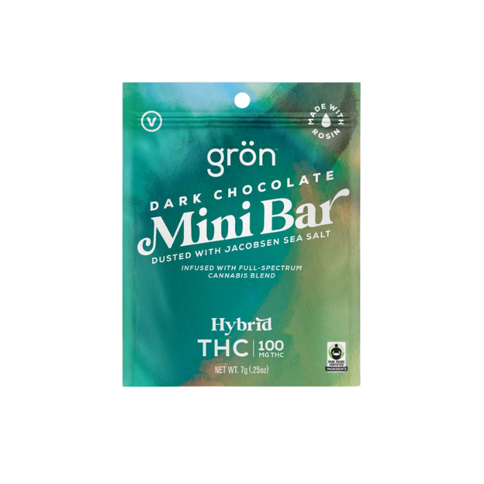 Photograph of product: Grn | Sea Salt Dark Chocolate Mini | 100mg