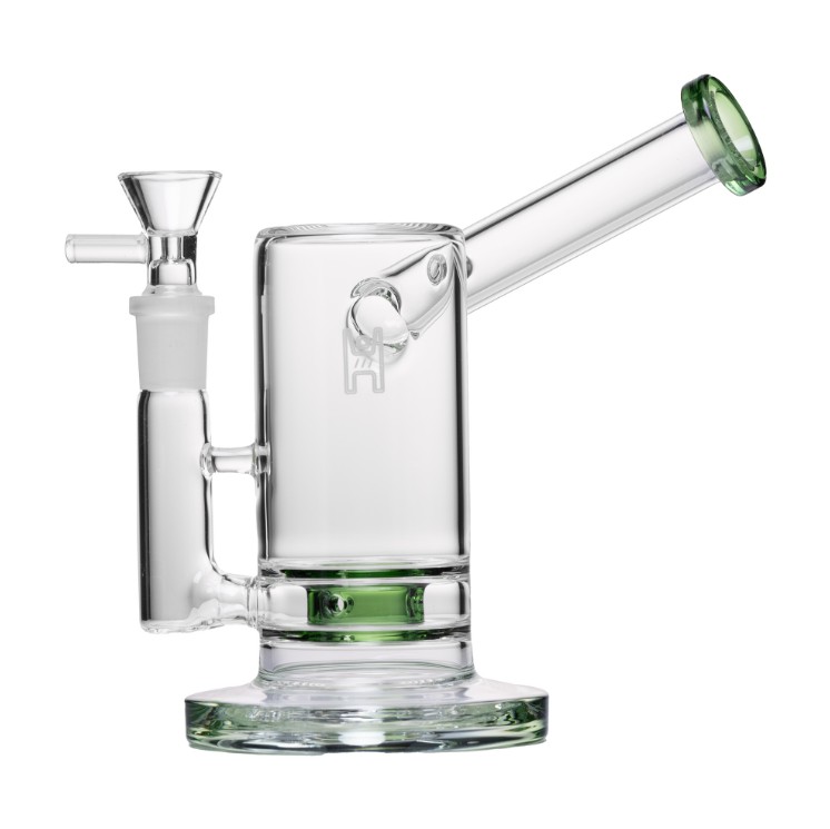 Photograph of product: Medusa | Human Grade | 6" Sidecar Bubbler | Clear with Green Accent