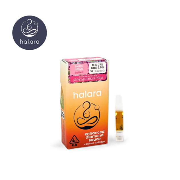 Photograph of Product: HELLA JESUS ENHANCED DIAMOND SAUCE 1G CARTRIDGE