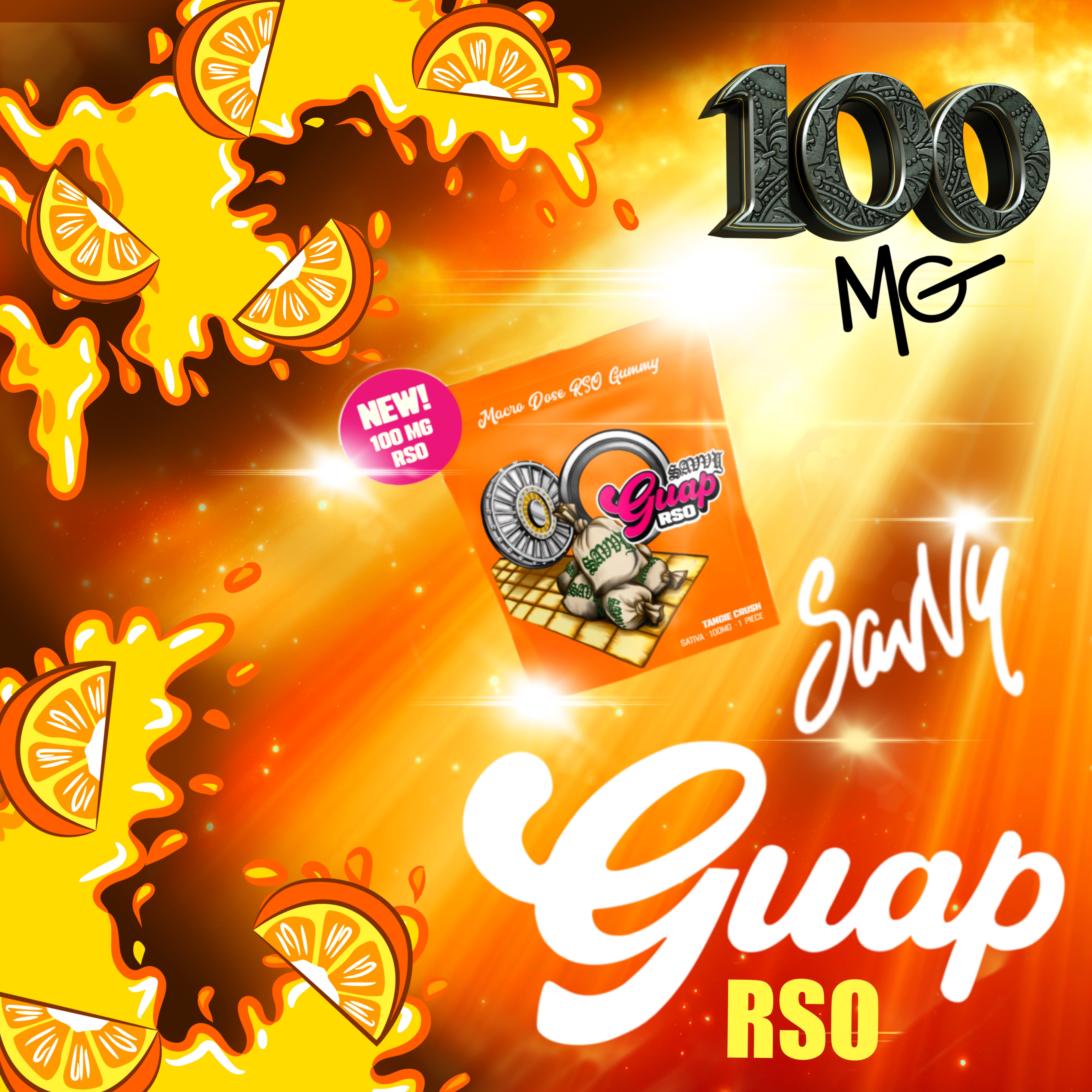 Photograph of product: Guap Gummy RSO Tangie Crush 100mg
