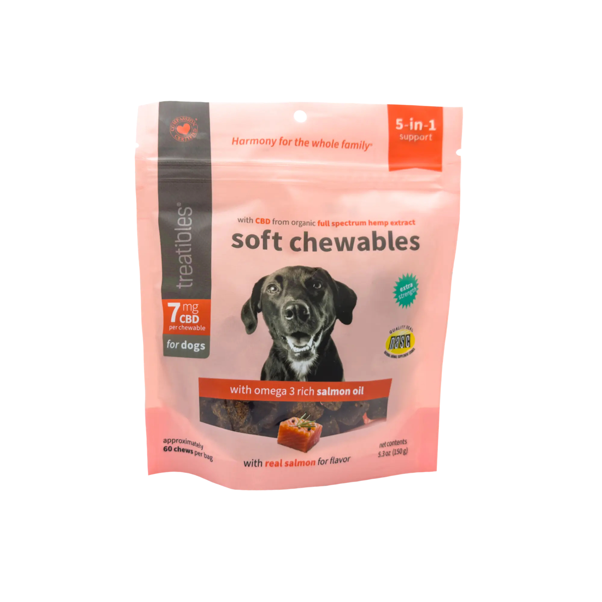 Photograph of product: Treatibles Canine Salmon Oil Soft Chew 7mg