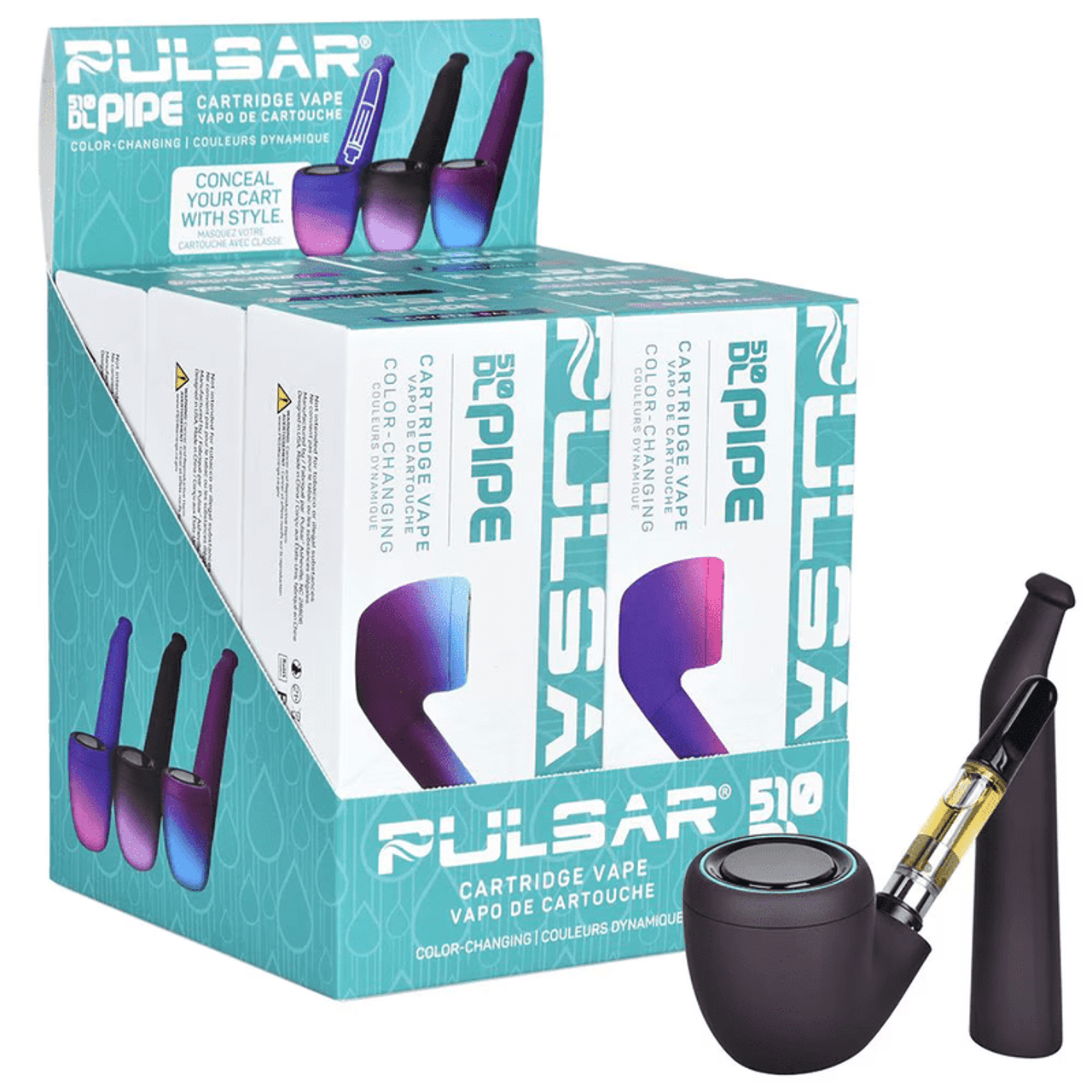 Photograph of product: Pulsar - 510 DL Pipe Auto Draw Variable Voltage Battery 650mAh - THERMO Series Colors