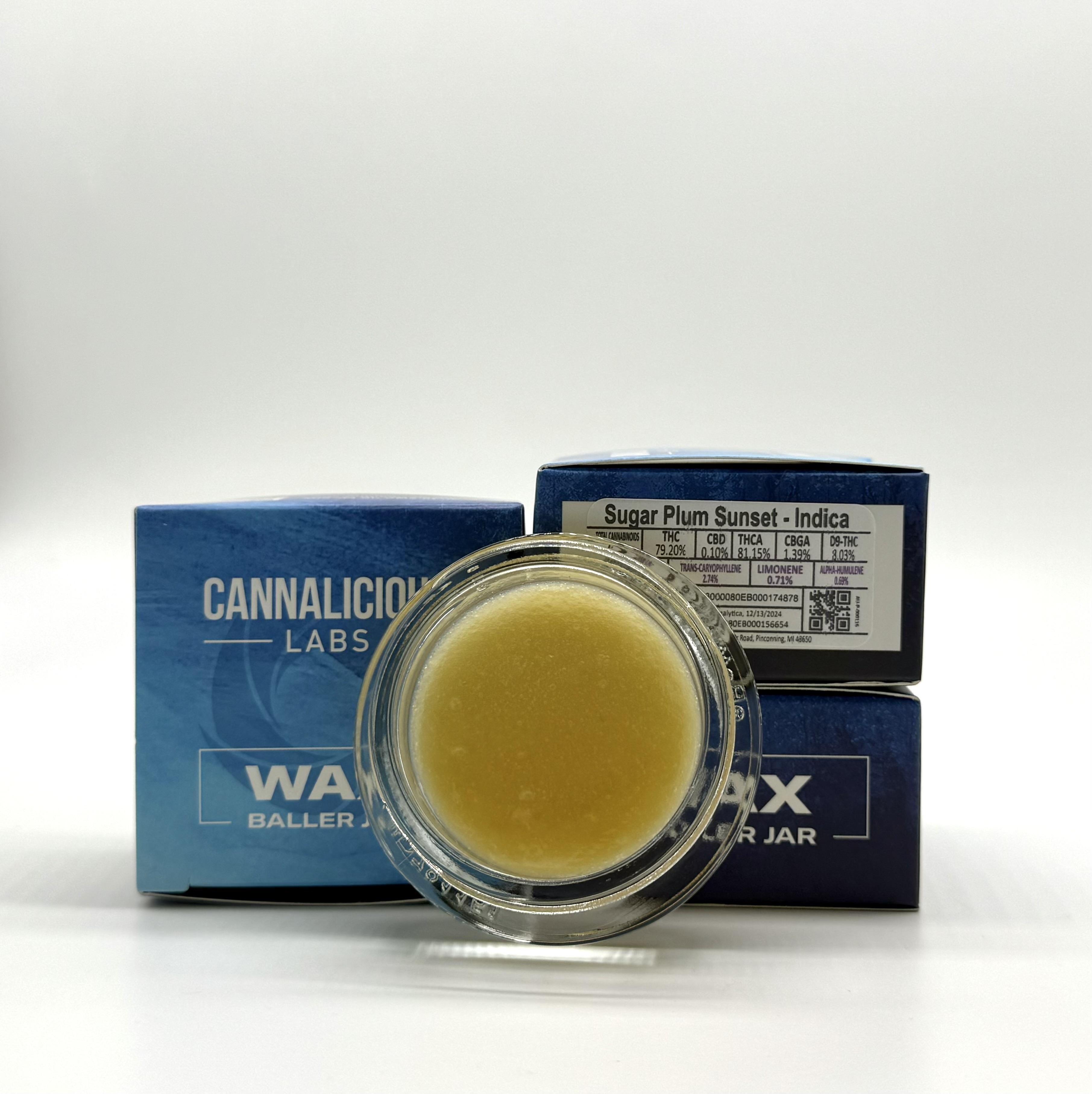 Photograph of product: Cannalicious | Wax Baller Jar | Sugar Plum Sunset | 7g
