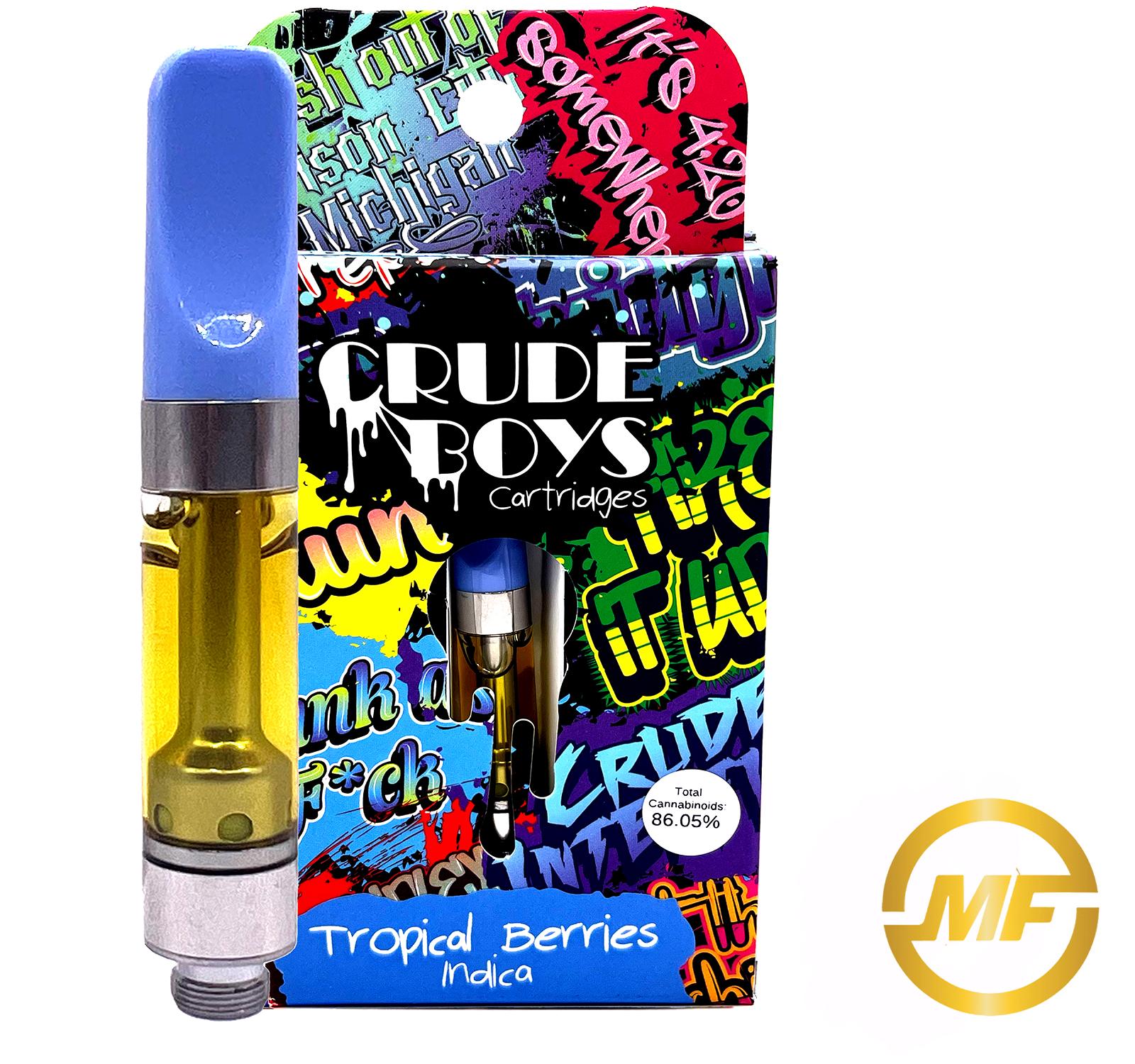 Photograph of product: Crude Boys | Tropical Berry | 1g | 510 Cartridge