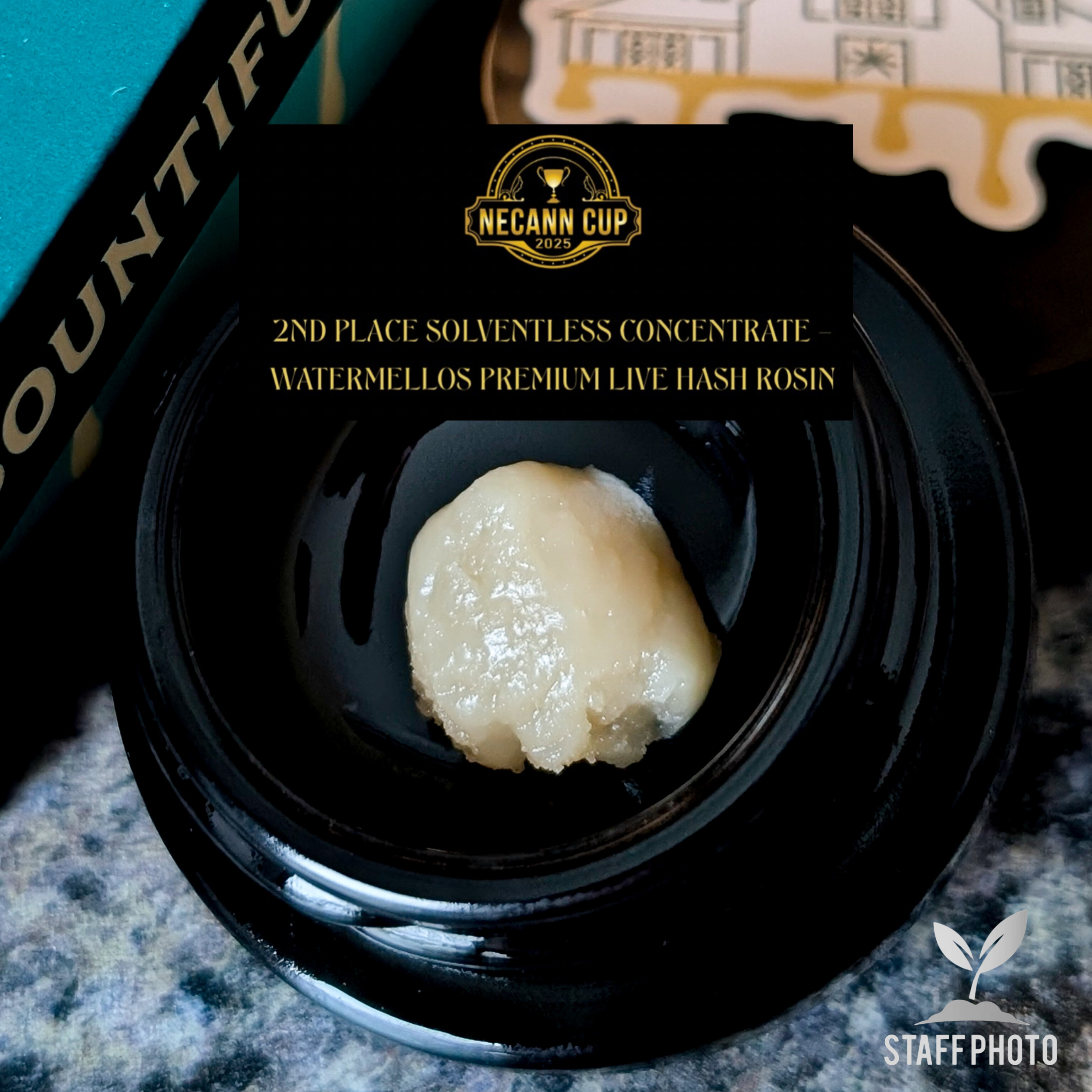 Photograph of product: Watermellos (H) - 1.0G Premium Live au chocolat Rosin - Bountiful Farms