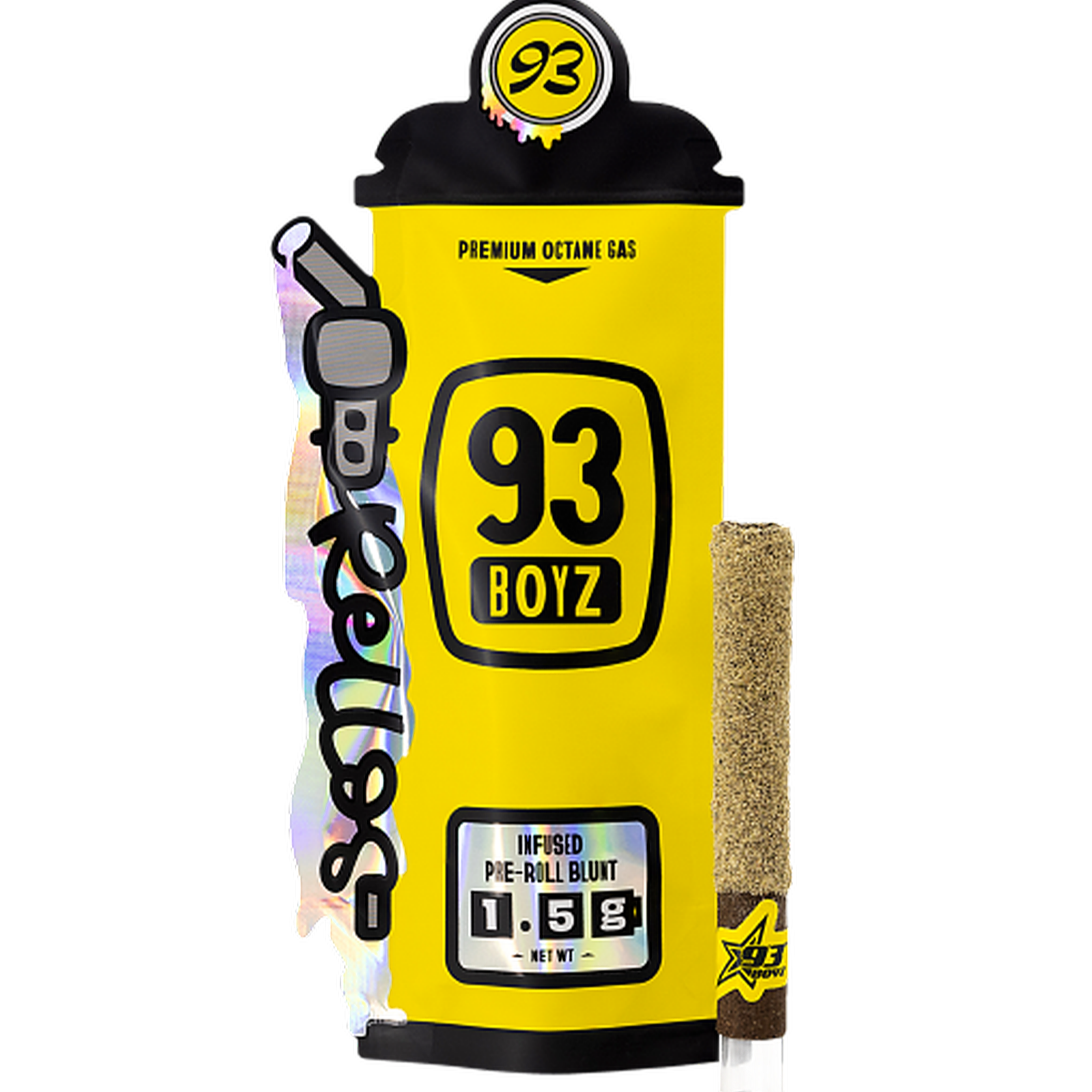 Photograph of product: 93 BOYZ | Jealousy Thin Mintz Rellos Infused Blunt 1.5g - Hybrid