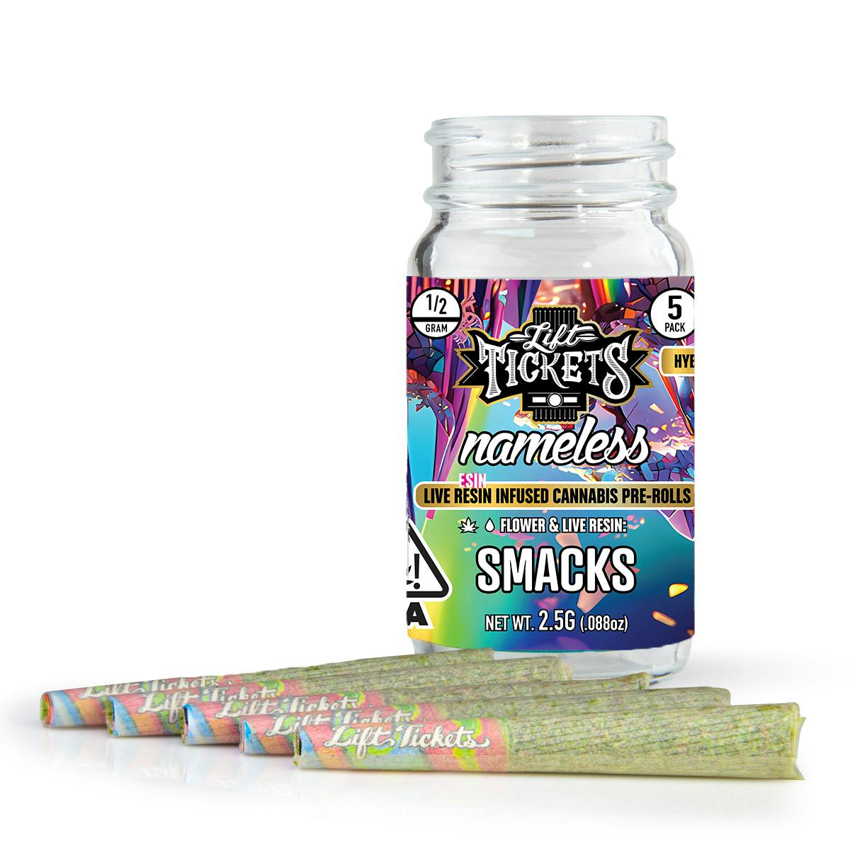 Photograph of Product: LIFT TICKETS | SMACKS | .5G INFUSED PRE-ROLL | 5PK