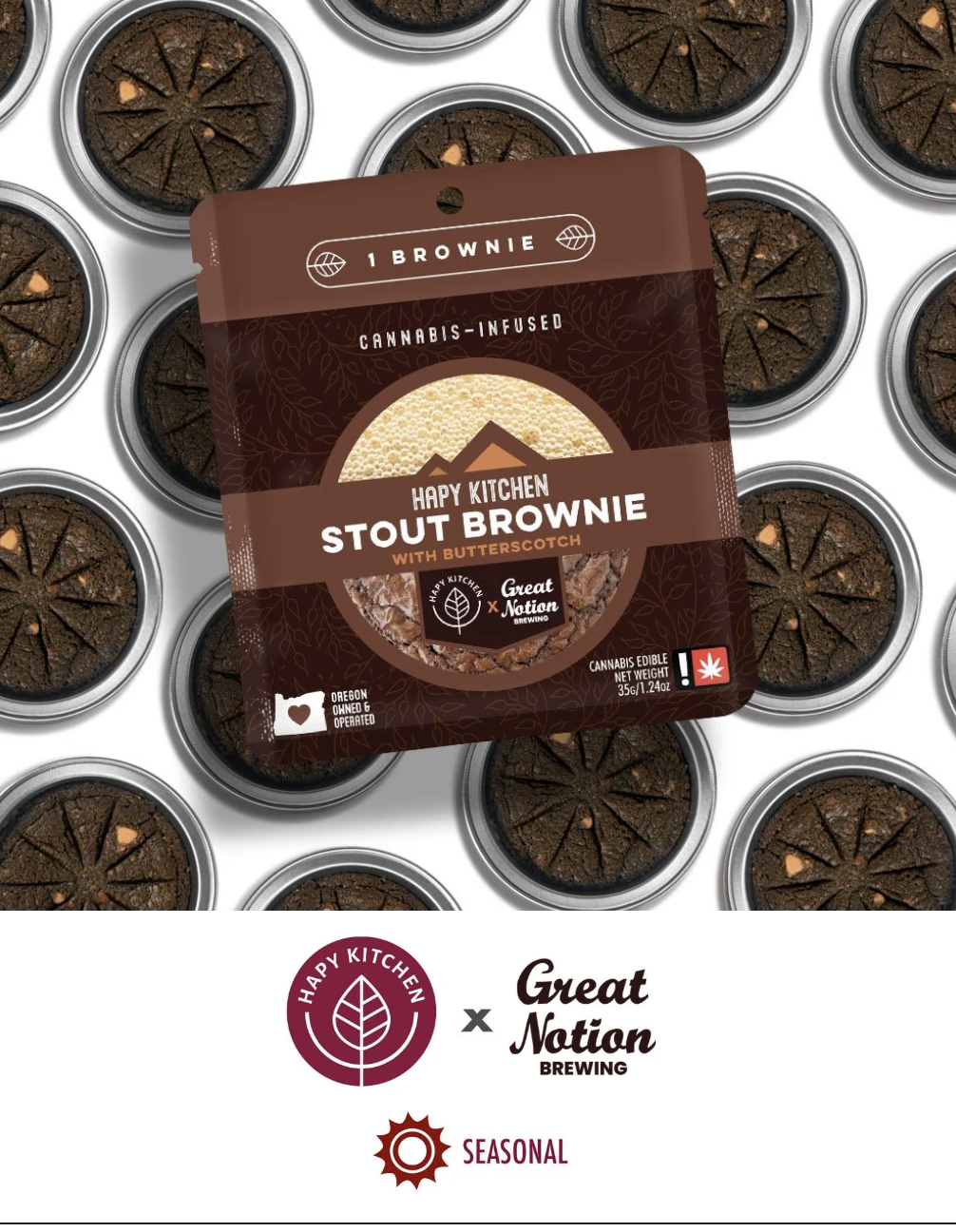 Photograph of product: Hapy Kitchen | Single Brownie | Butterscotch Stout