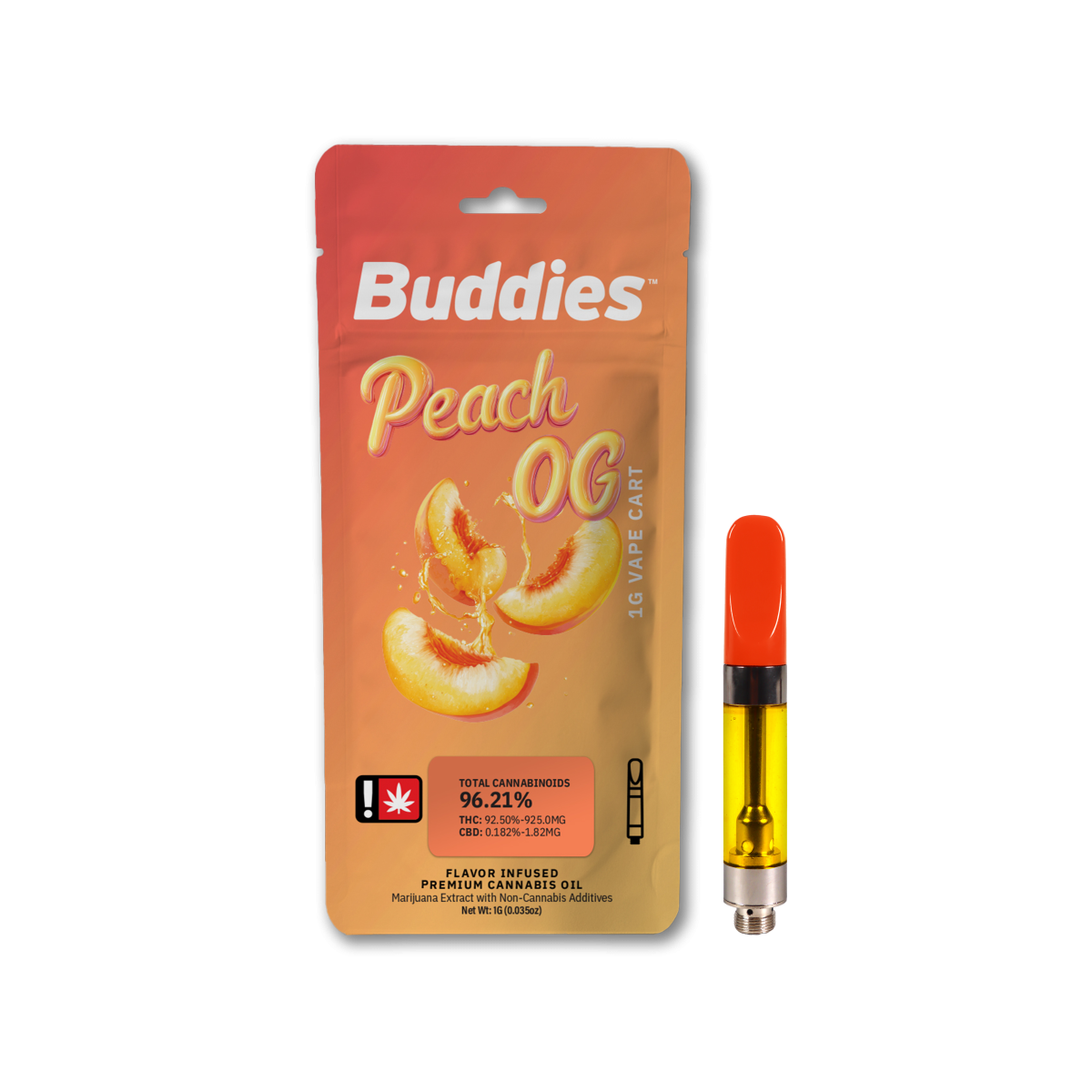 Photograph of product: Buddies Distillate: Peach OG