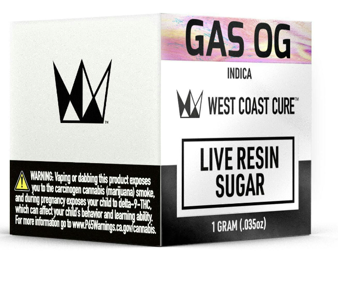 Photograph of product: WEST COAST CURE - LIVE RESIN SUGAR - GAS OG 1G
