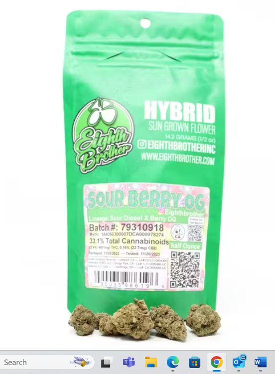 Photograph of product: Eight Bro's Sour Berry OG 28 g