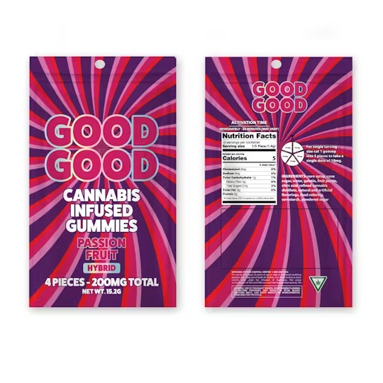Photograph of product: Good Good - Passion Fruit - 200mg Gummies (4x50mg)