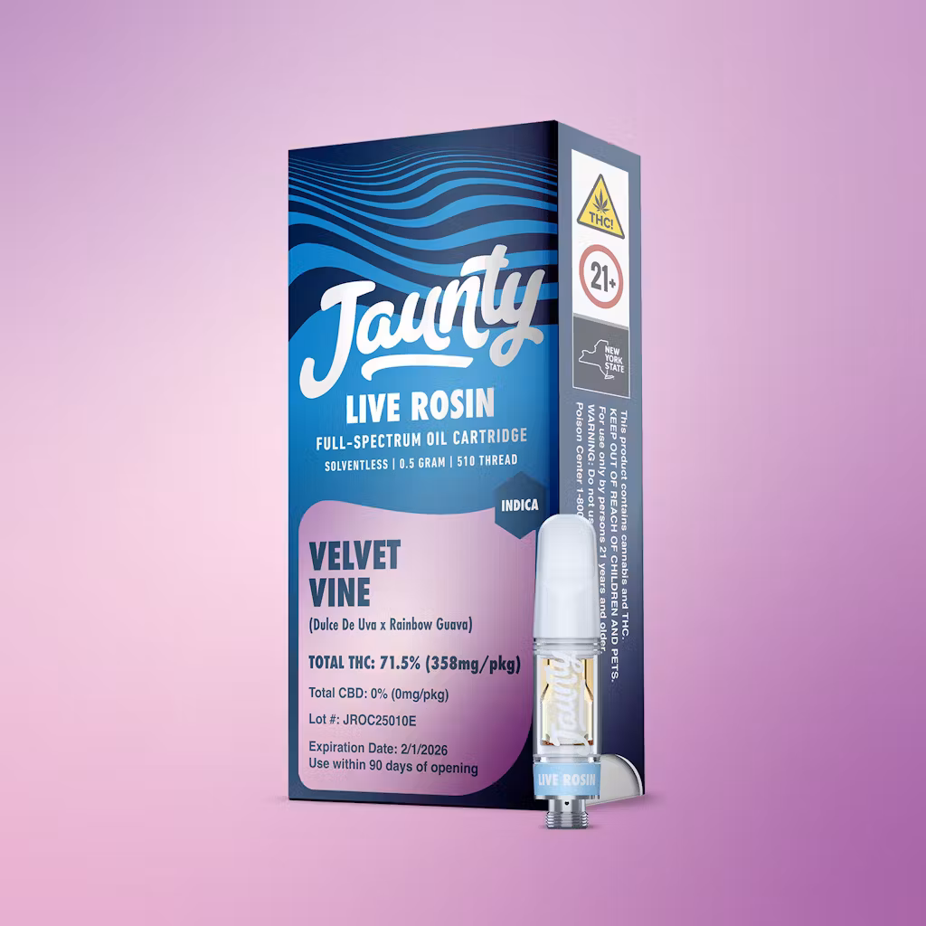 Photograph of product: Velvet Vine- JAUNTY - Live Rosin Cartridge