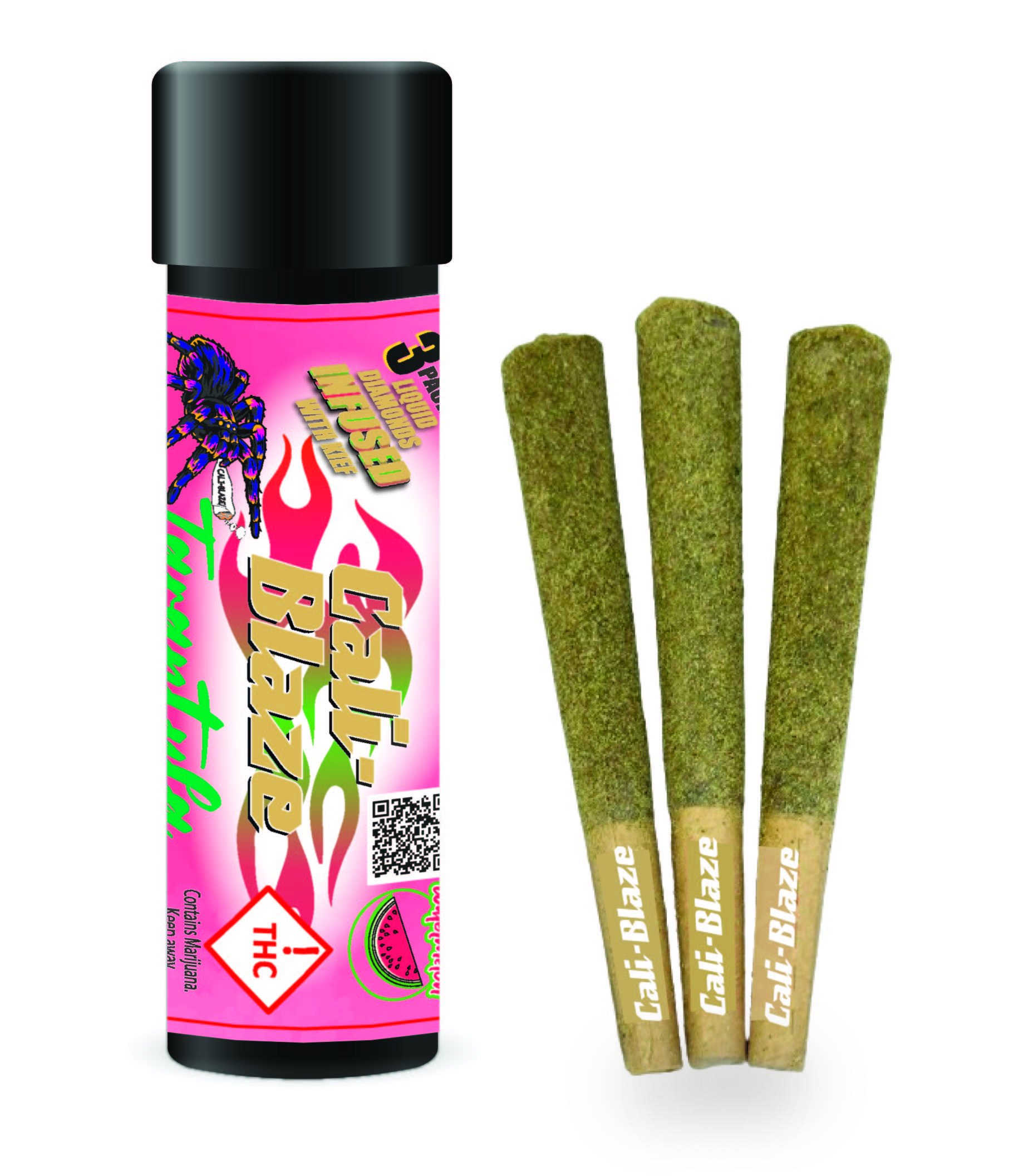 Photograph of product: Cali Blaze - Tarantula Infused 3 pack - - Watermelon - 3g