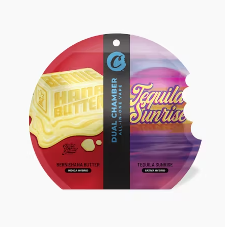 Photograph of product: Cookies - Berniehana Butter x Tequila Sunrise Dual Chamber Disposable Vape - 1g