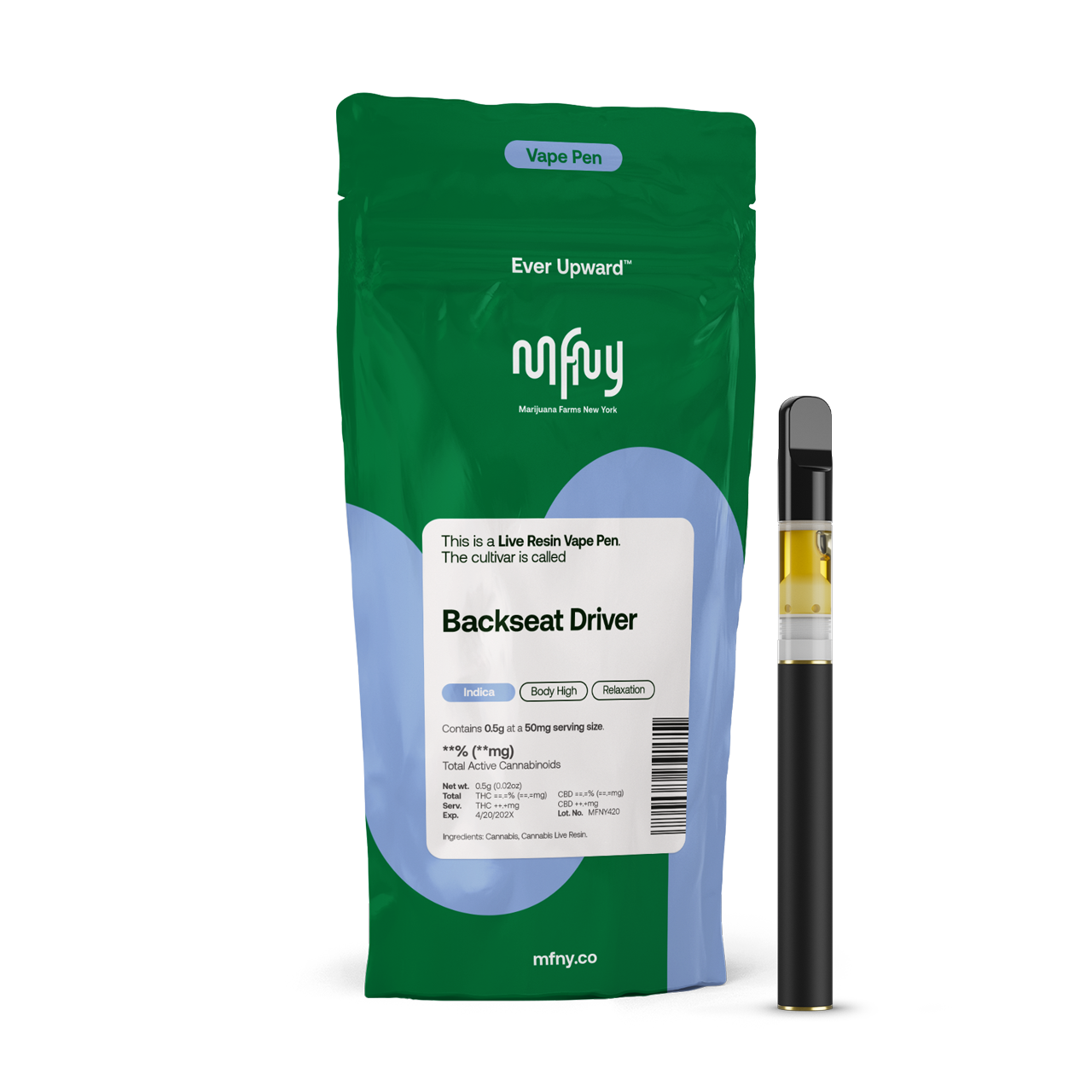 Photograph of product: Backseat Driver Live Resin Vape Pen | .5g