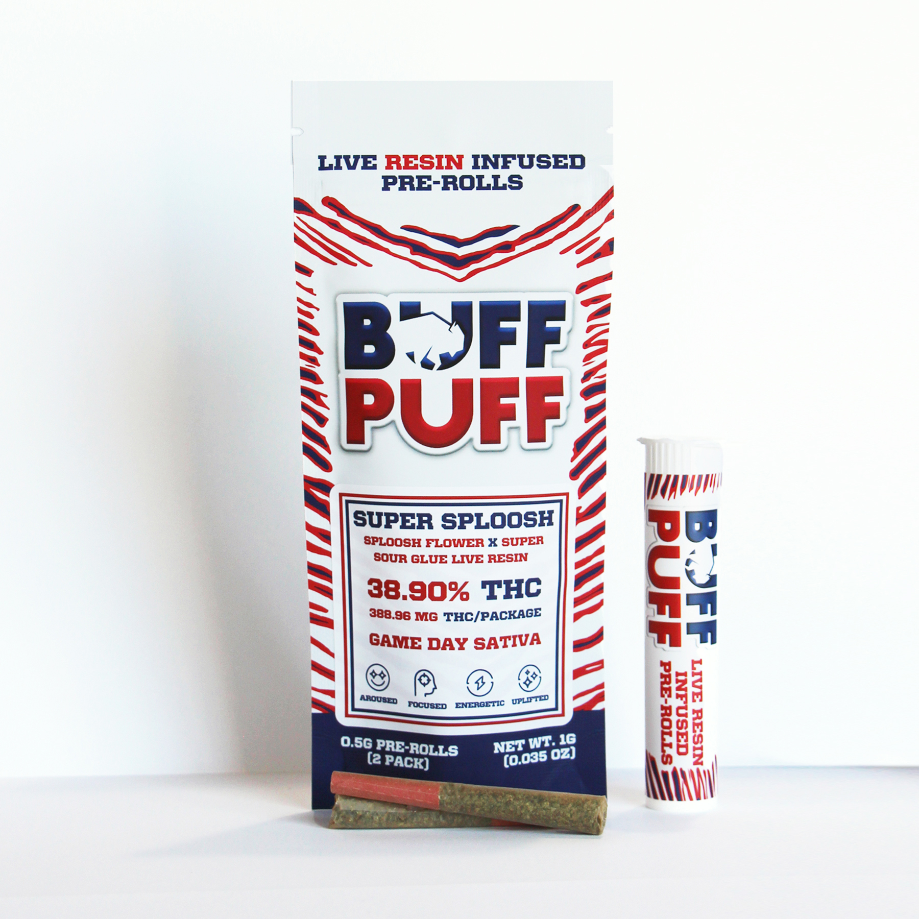 Photograph of product: Buff Puff - Super Sploosh 2pk - Infused Prerolls