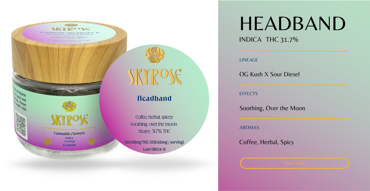 Photograph of product: Skyrose - Headband - Flower - 3.5g