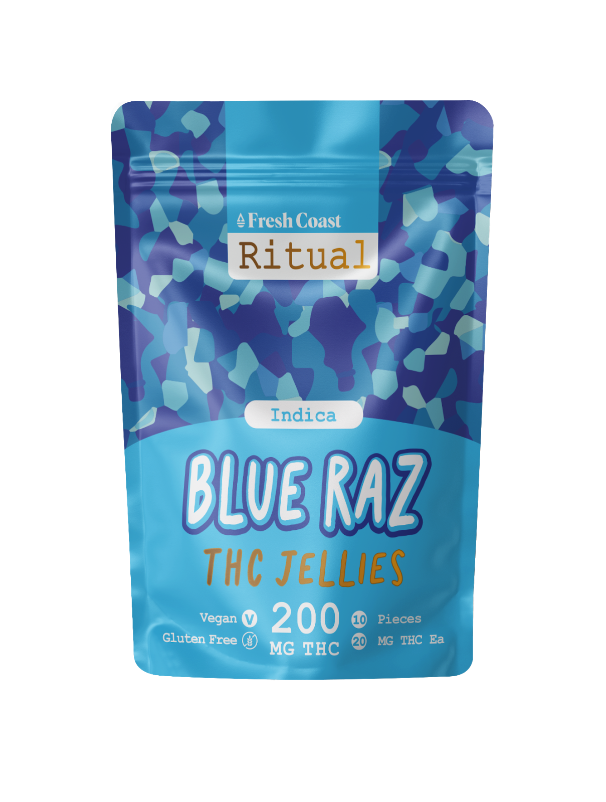 Photograph of product: Ritual Blue Raspberry Jellies Gummies 200mg Rec