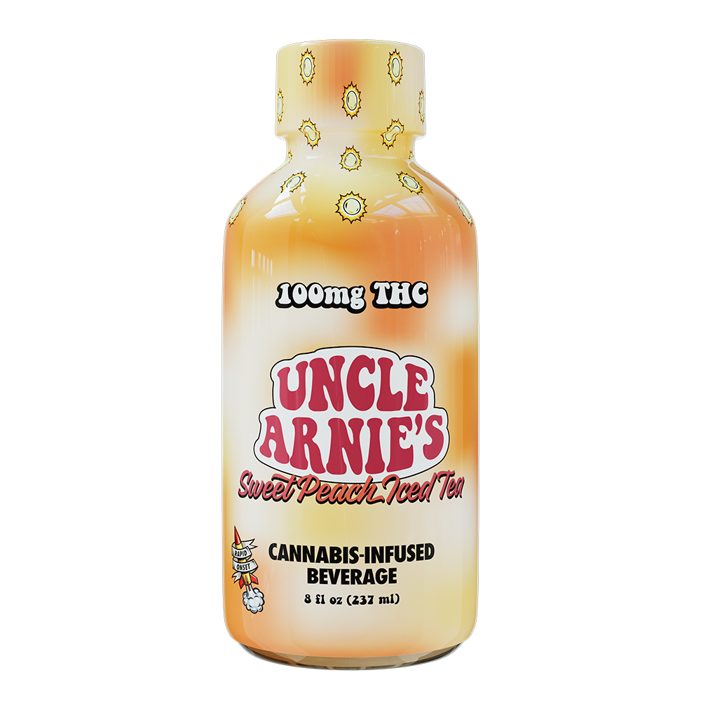 Photograph of product: UNCLE ARNIE'S Drink 100mg: Sweet Peach Iced Tea