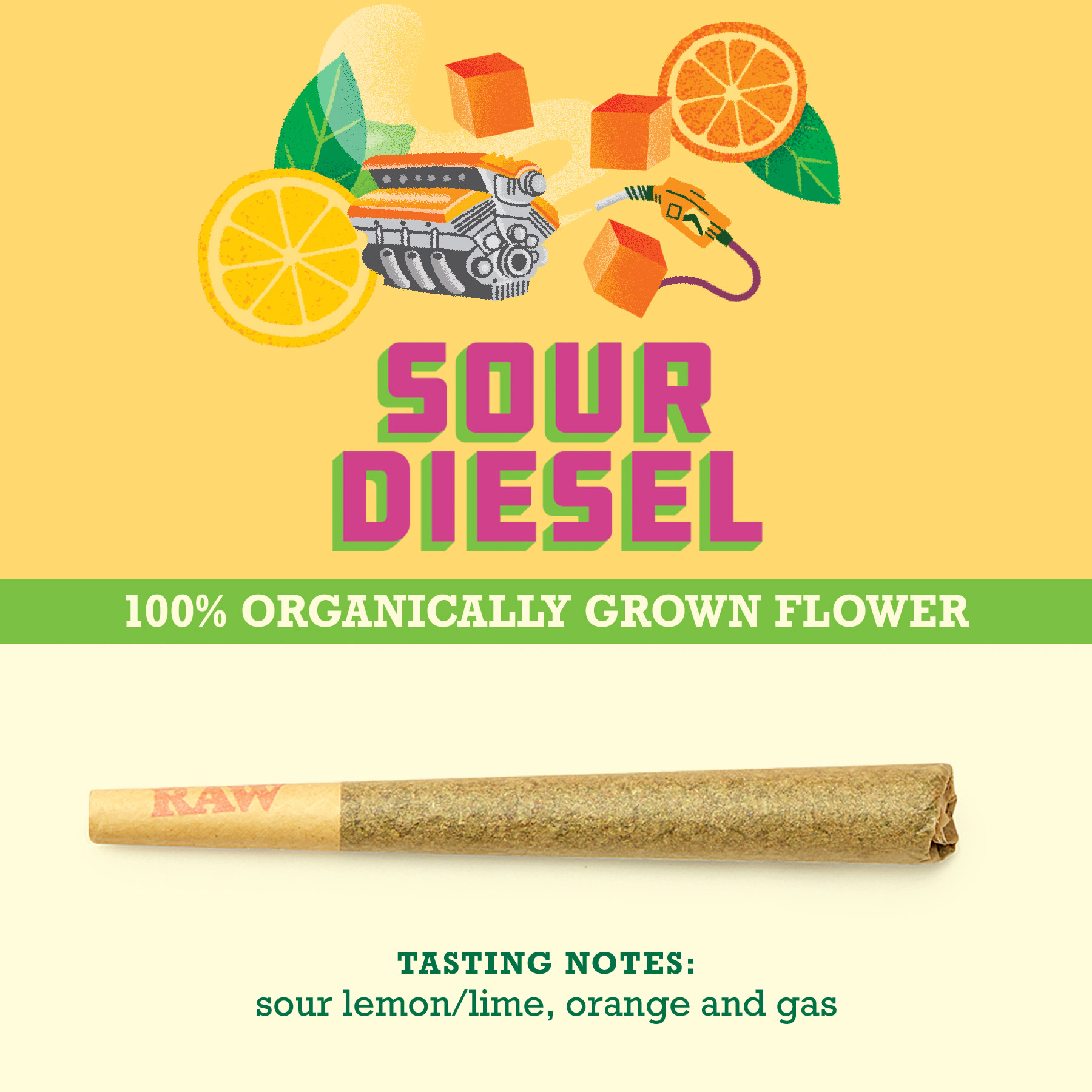 Photograph of product: Sour Diesel Pre-Roll | 1g - Organically Grown in Living Soil