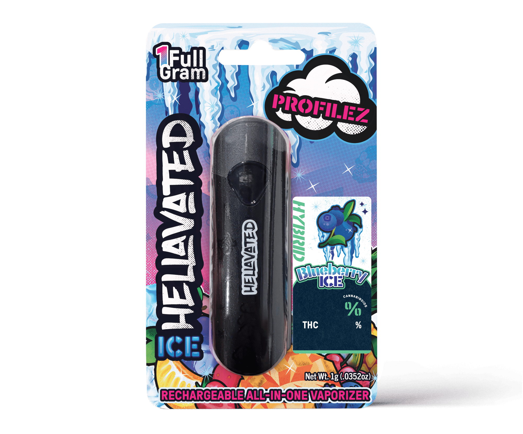 Photograph of product: Hellavated - BLUEBERRY ICE - Disposable Distillate Cartridge - - I