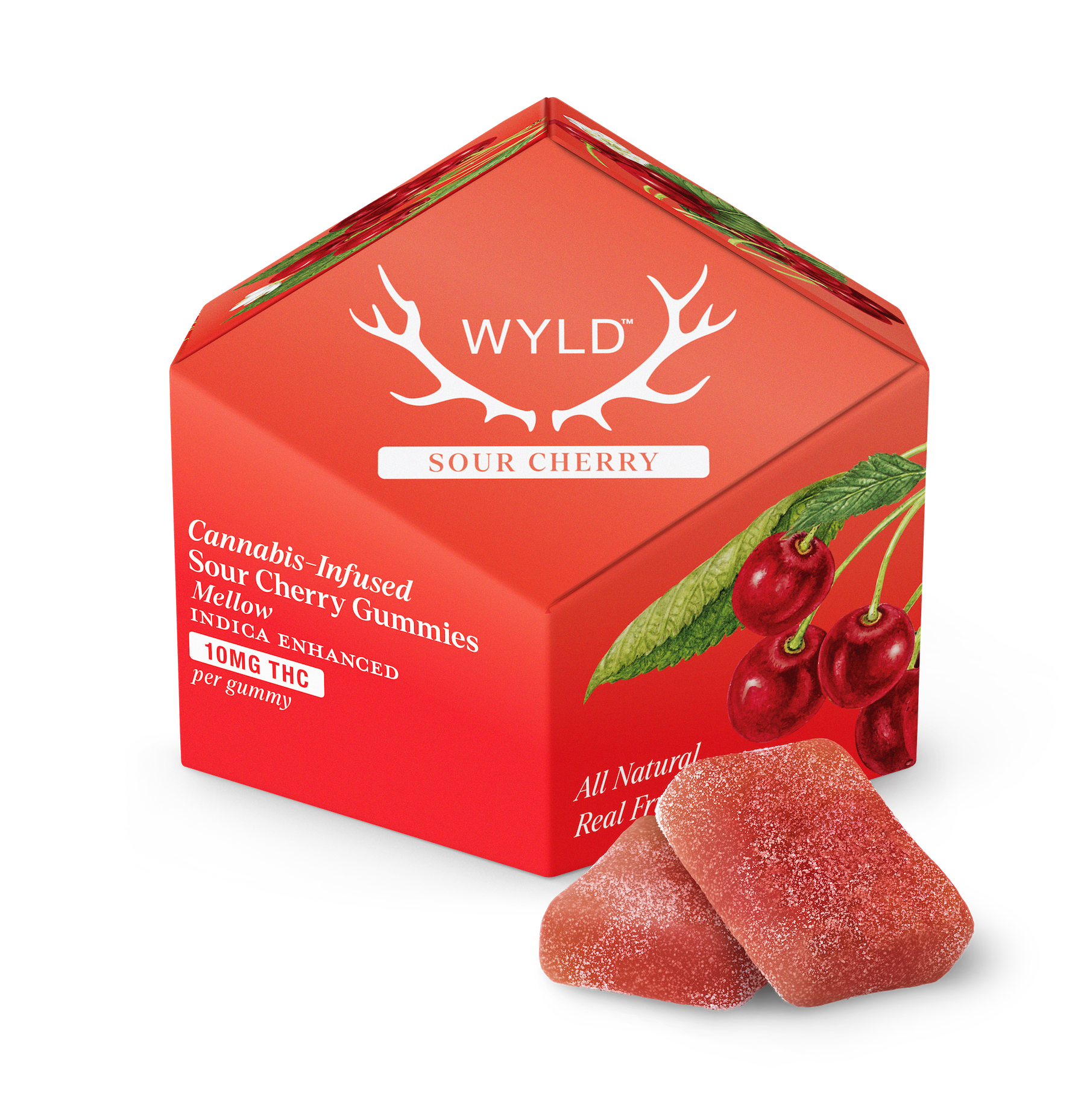 Photograph of product: Wyld Sour Cherry Oui'd 100mg Gummies