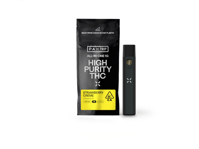 Photograph of product: Strawberry Creme  All-In-One Disposable High Purity TH-oui 1g Strawberry Creme - 