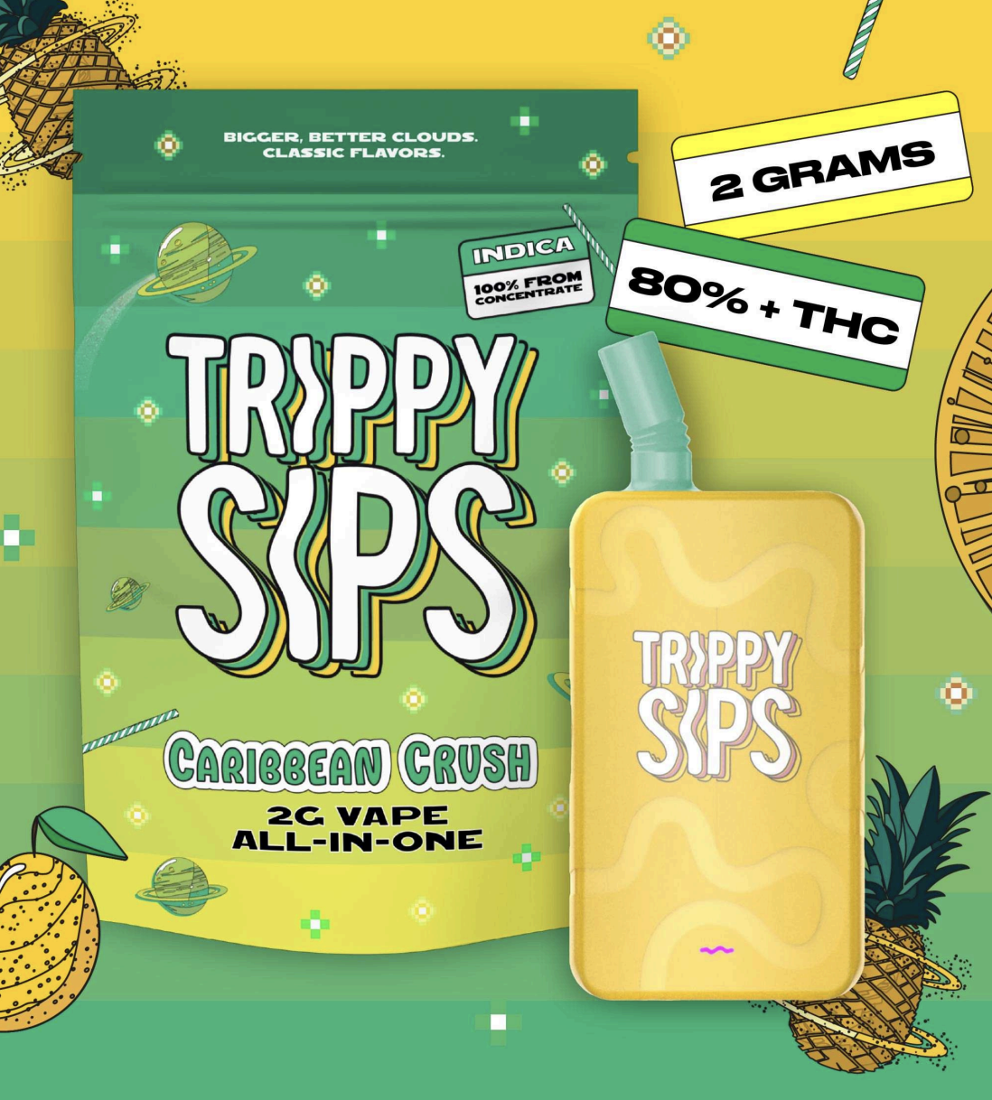 Photograph of product: TRIPPY SIPS CARIBEBEAAN CRUSH DISPOSABLE 2G