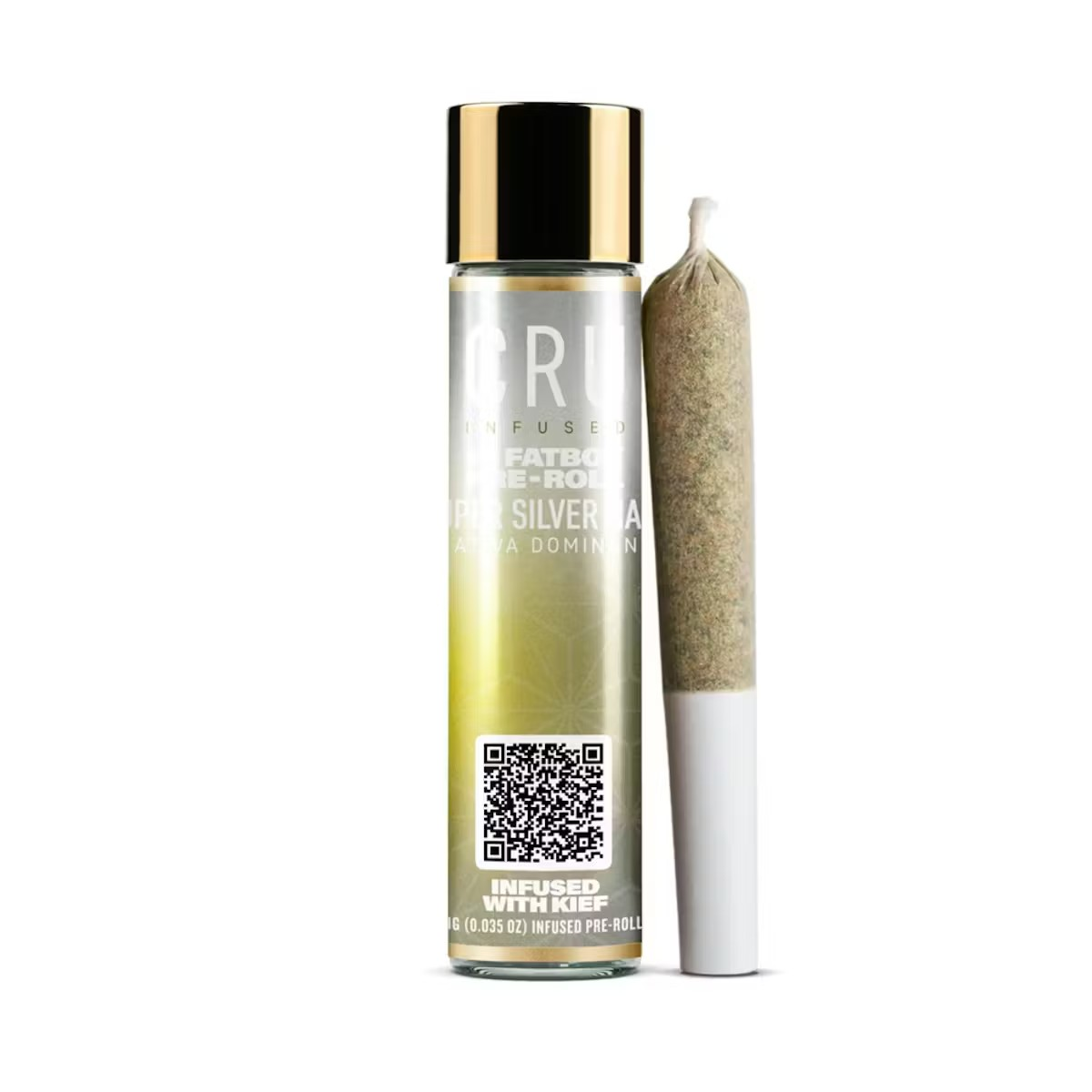 Photograph of product: CRU | SUPER SILVER HAZE | INFUSED PRE-ROLL FATBOY | 1G