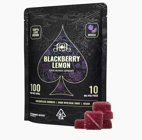 Photograph of product: Heavy Hitters Blackberry Lemon Oui'd Live Rosin Gummies 100mg
