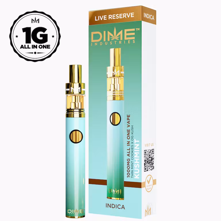 Photograph of product: 1g Kush Mints (Oui'd) Live Reserve All-in-One TH-oui:78% $49 or 2/$80