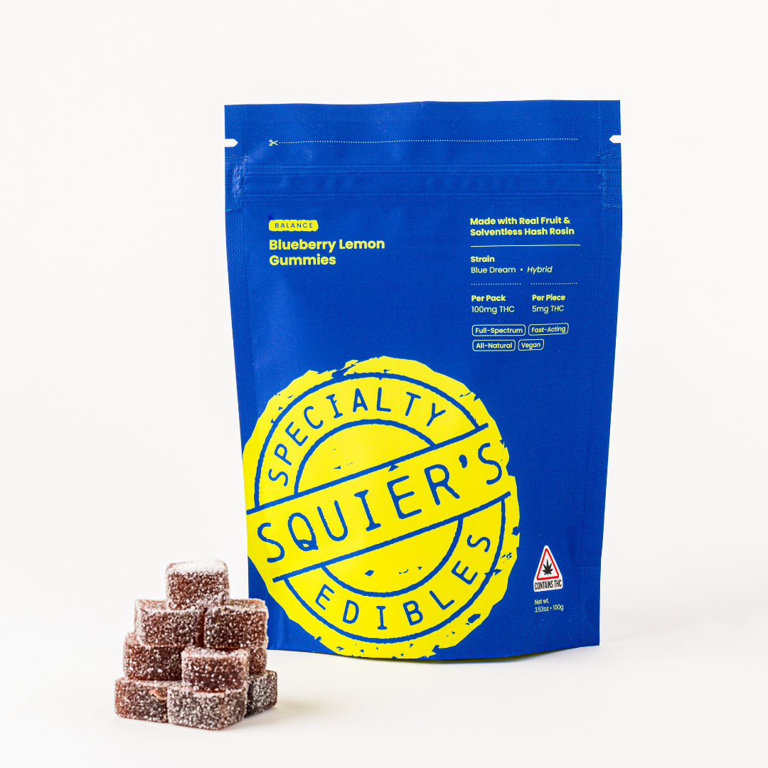 Photograph of product: au chocolat Rosin Gummies - BALANCE Blueberry Lemon- 100mg/20pk