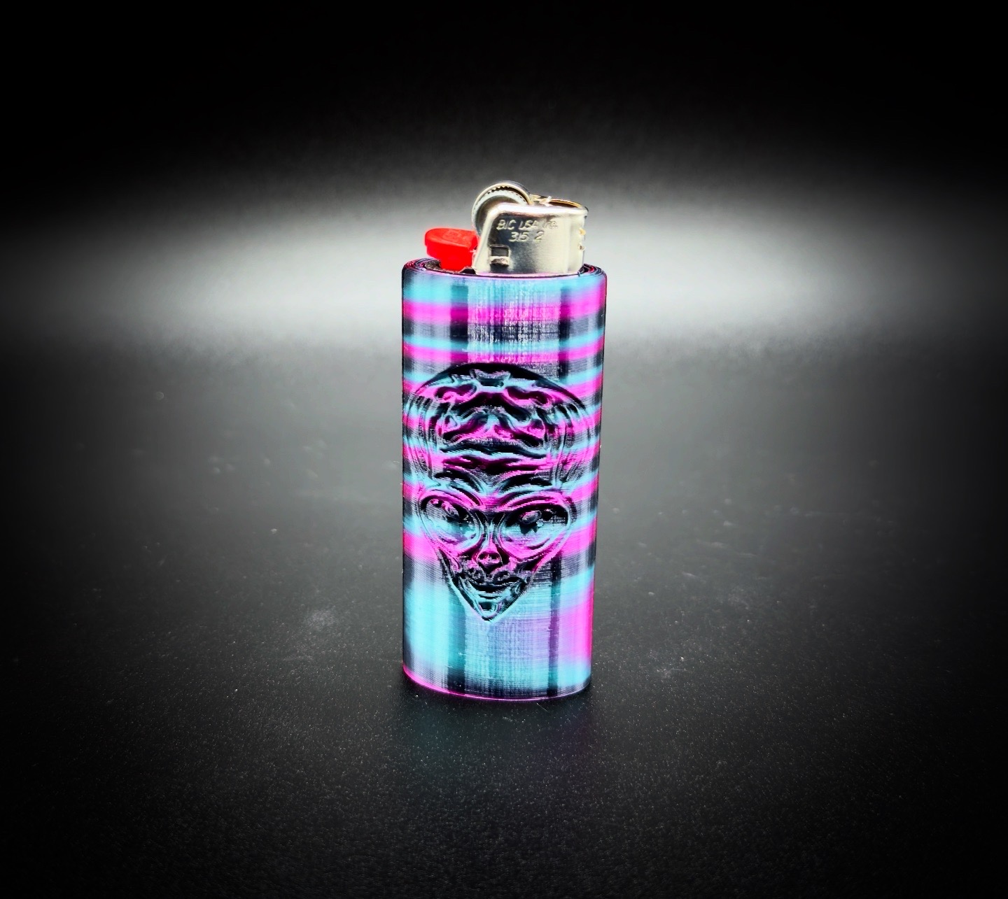 Photograph of product: HighByDesign Bic Lighter Case Alien Edition- Electric Opal #1