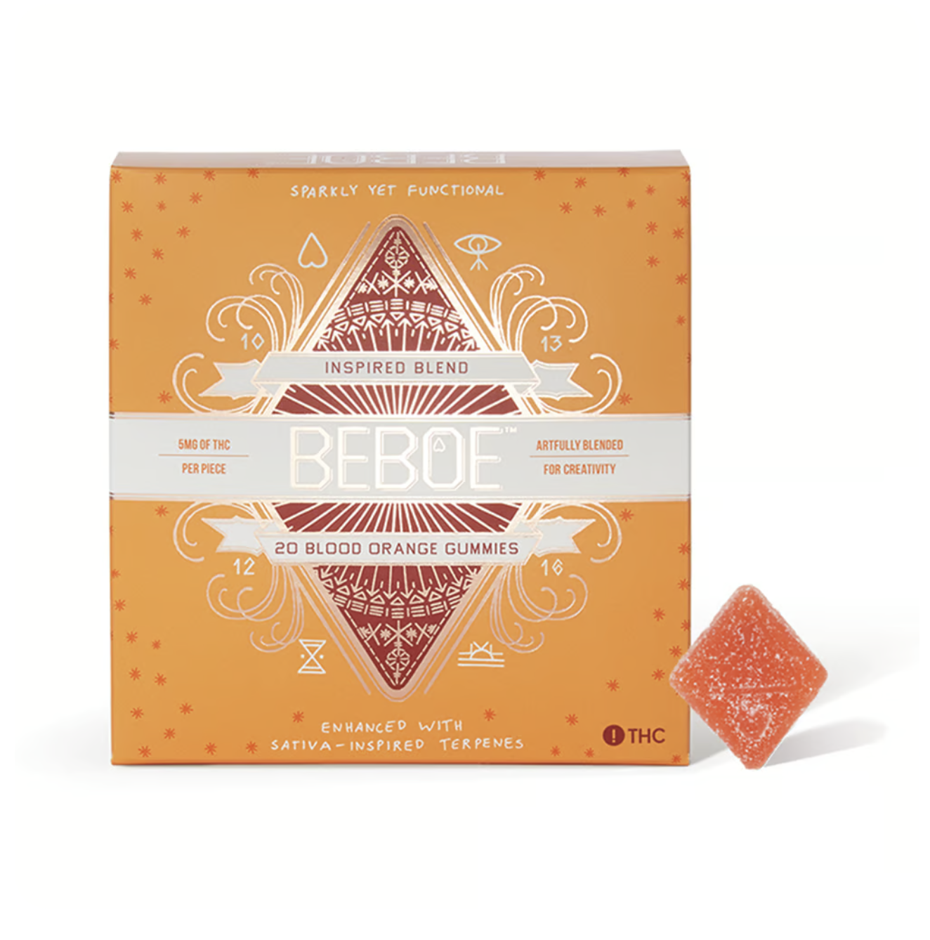 Photograph of product: Beboe Inspired Blood Orange Gummies 100mg 20pk