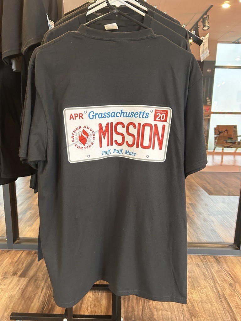 Photograph of product: Mission T-Shirt - "Grassachusetts" License Plate - Assorted