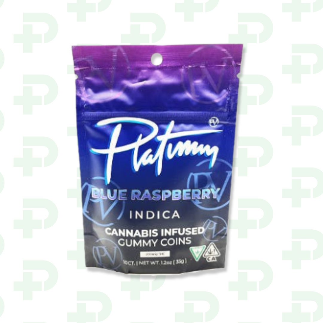 Photograph of product: PV Gummy Coins 200mg - Oui'd - Blue Raspberry