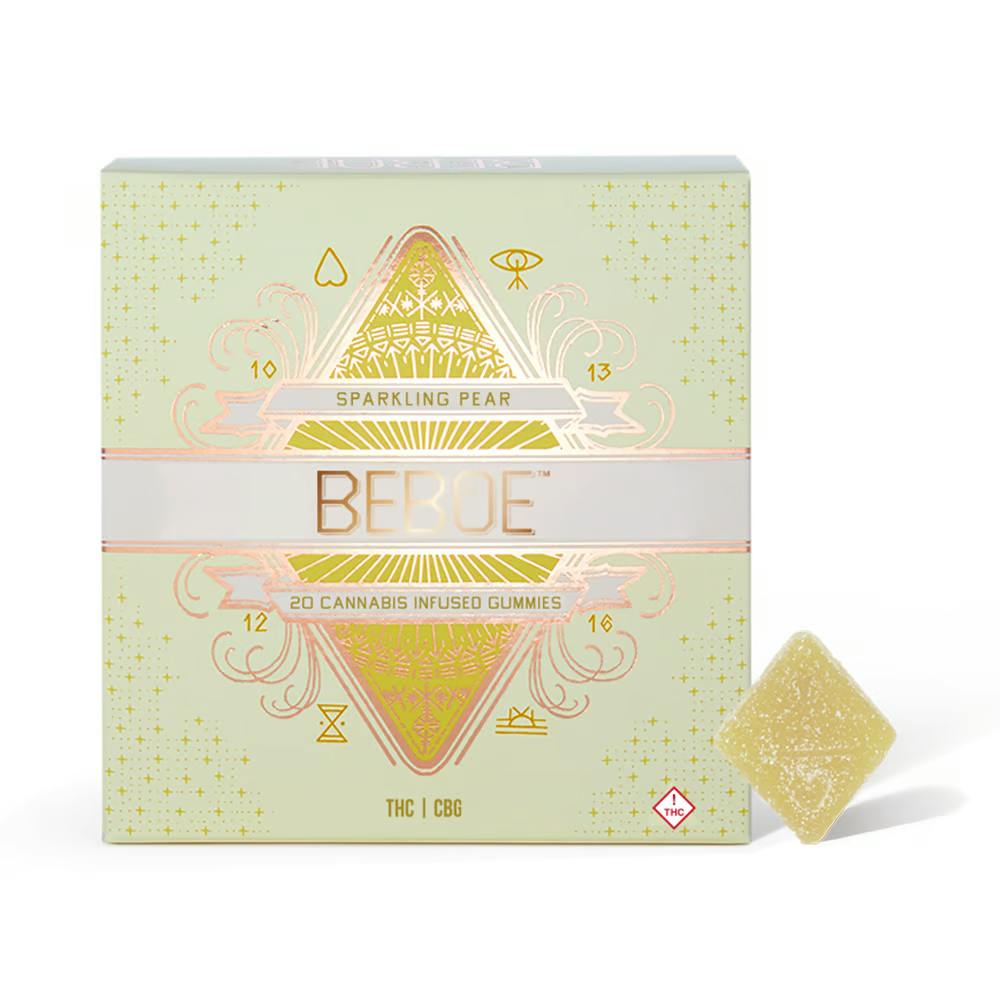 Photograph of product: Beboe Sparkling Pear 1:1 Gummy - 100mg