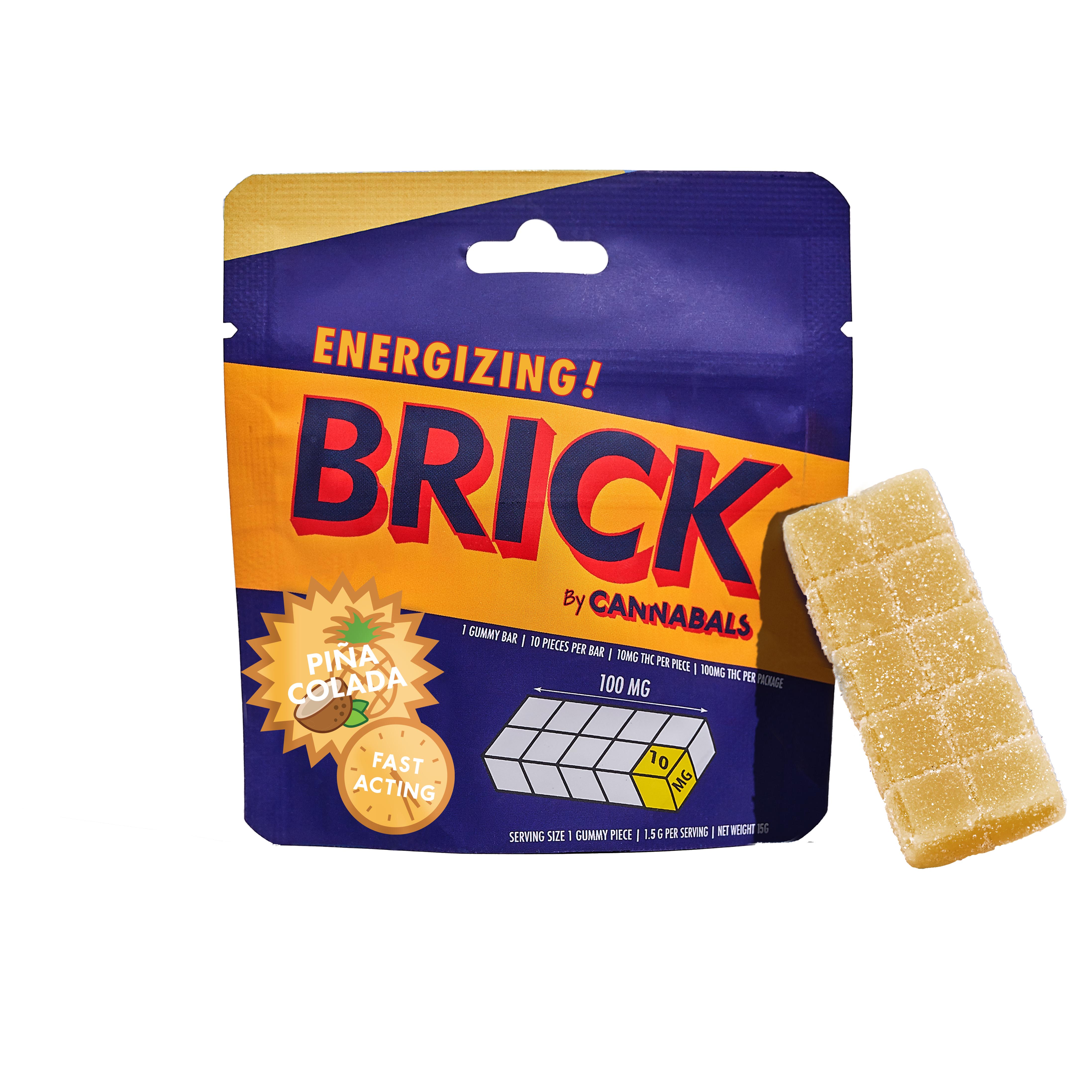 Photograph of product: Cannabals - BRICK Pina Colada (+TH-oui-V) - 100mg