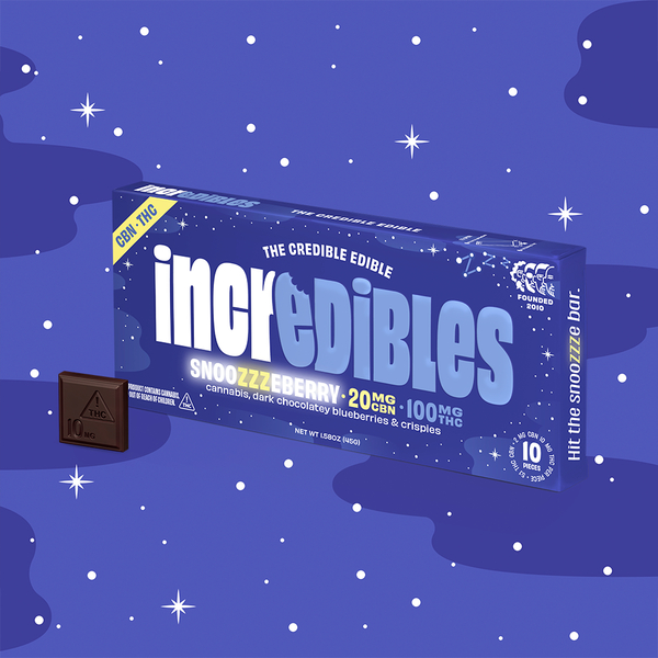 Photograph of product: 5:1 Snoozzzeberry Bar + CBN | Chocolate | 10 pack | 100mg TH-oui / 20mg CBN