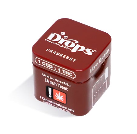 Photograph of product: 100mg 2pc 1:1 Cranberry - Jellies - Drops