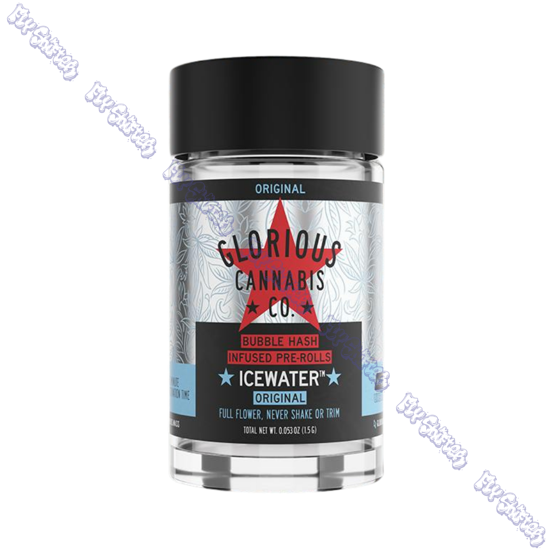 Photograph of product: Glorious Oui'd Cherry Cola Icewater Diamond Infused Pre-Roll .5g 3 Pack