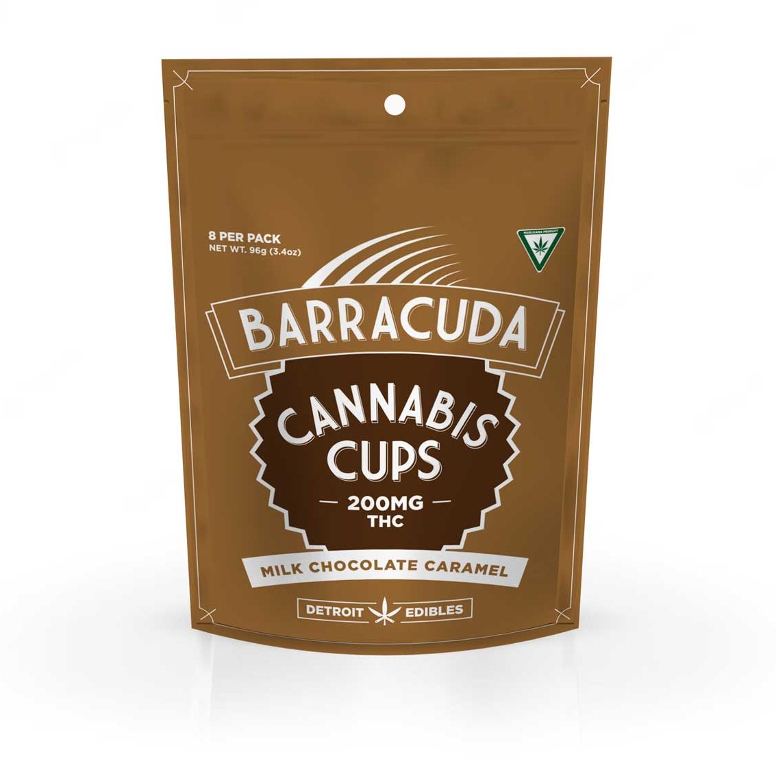 Photograph of product: Detroit Edibles Barracuda Cups Milk Chocolate Caramel | 200mg