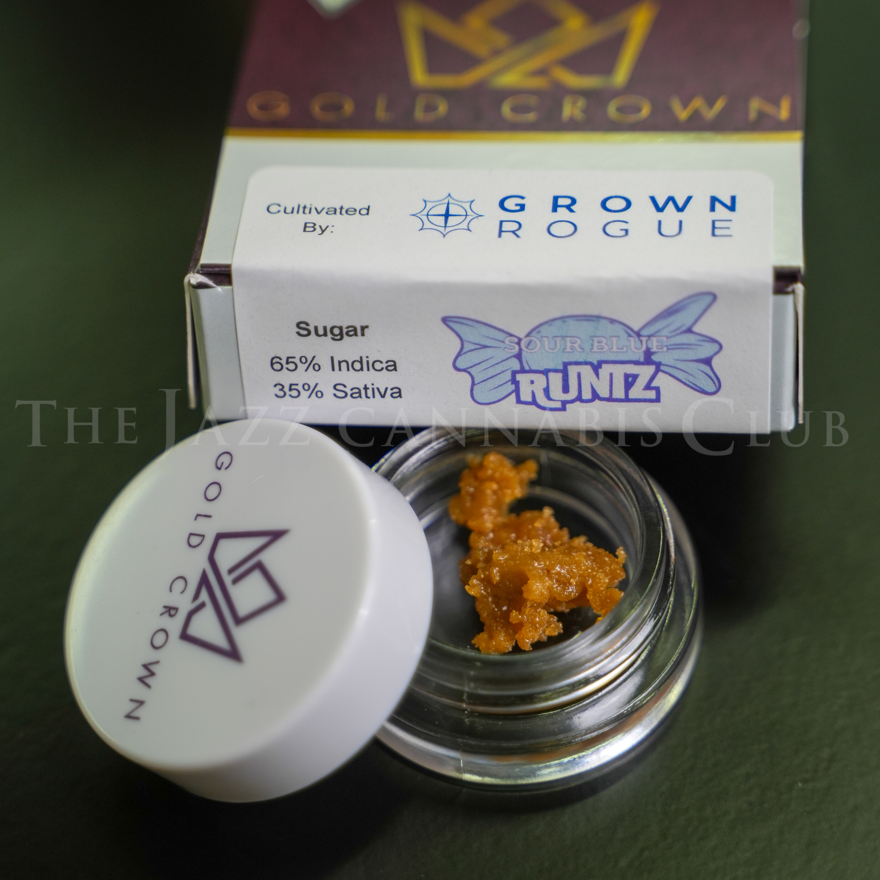 Photograph of product: Sugar - Grown Rogue x Gold Crown - Sour Blue Runtz