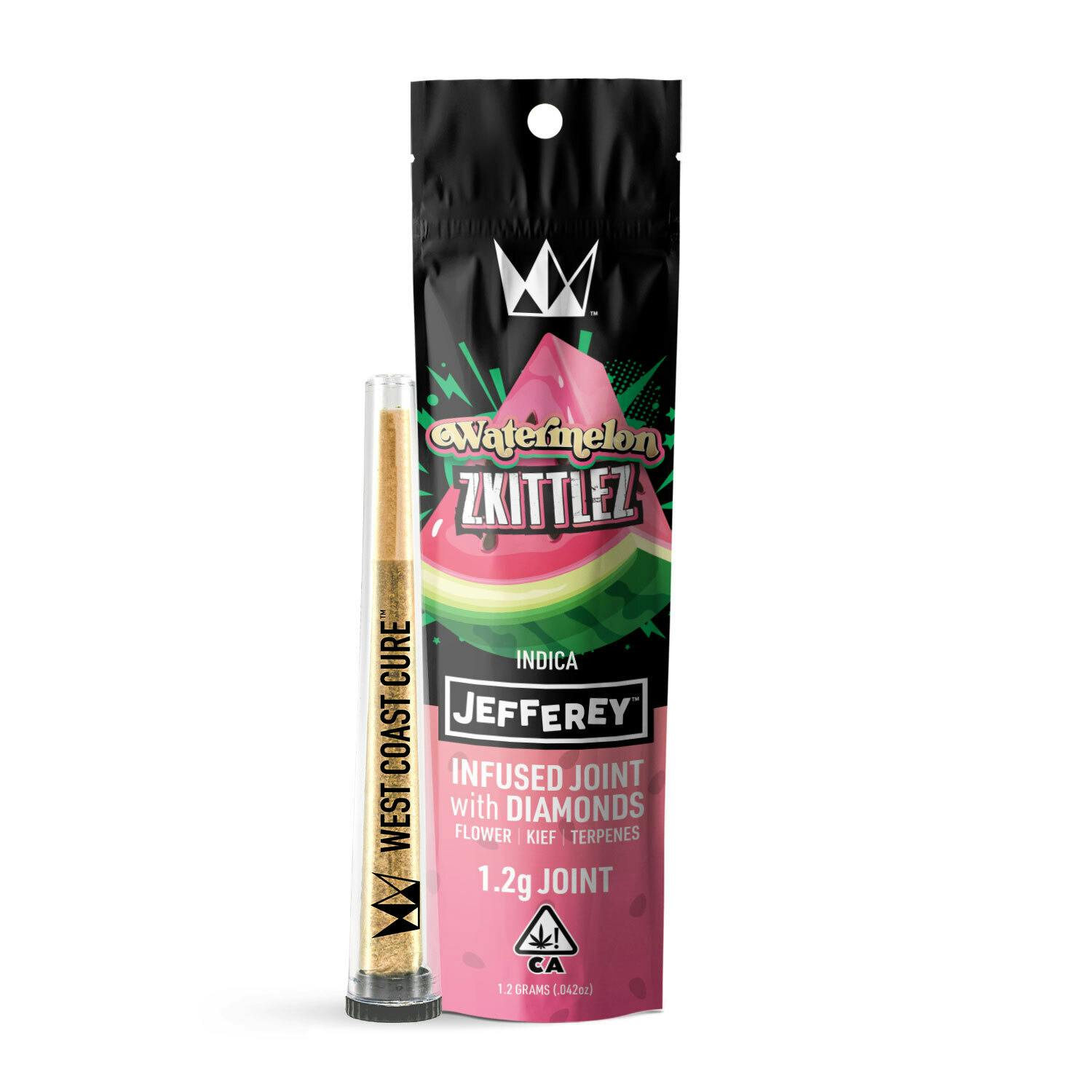 Photograph of product: WCC 1.2g Diamond Infused Jefferey - Watermelon Zkittlez