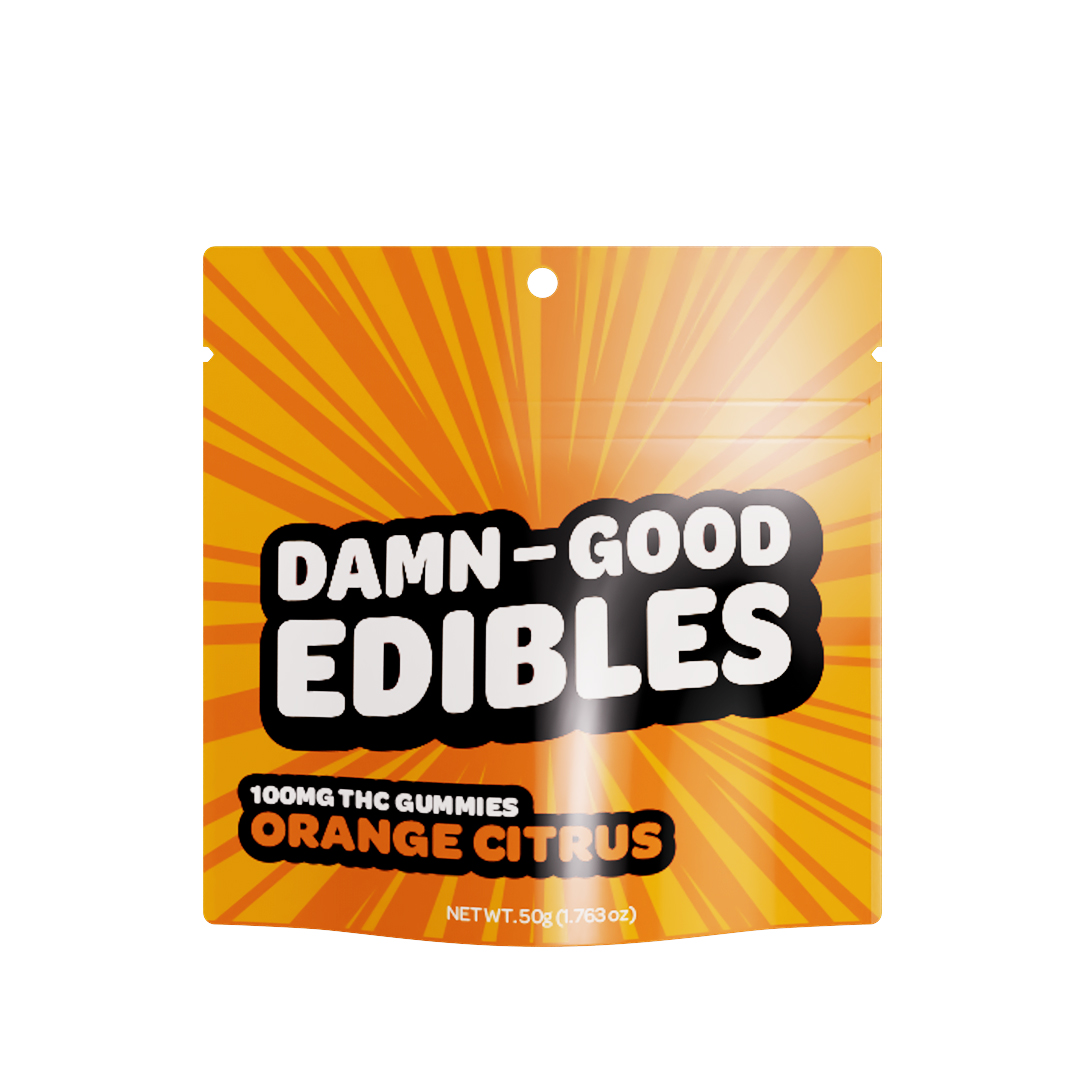 Photograph of product: Damn-Good Sweet Orange Citrus Gummies 100 MG [10pk]