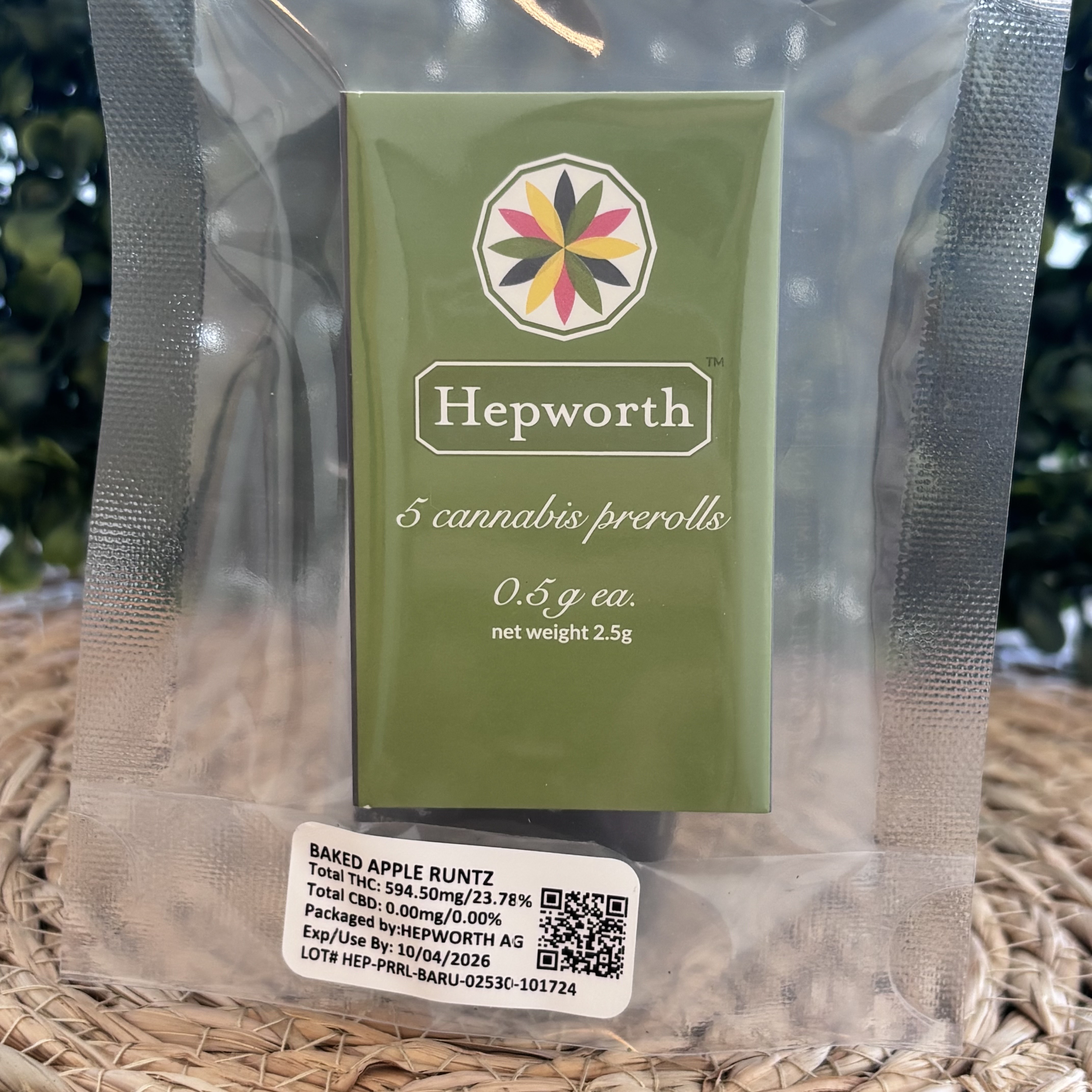 Photograph of product: Hepworth - Baked Apple Runtz - Preroll Pack - 0.5g - 5ct.